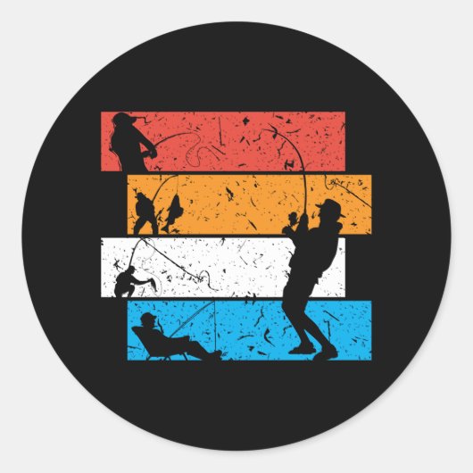 Mannen Angler Gift Vist Accessoires Gift Ronde Sticker (Voorkant)