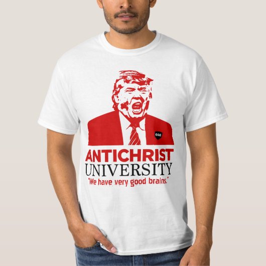 Mannen ANTICHRIST UNIVERSITY Trump T-shirt (Voorkant)