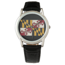 Mannen Antiek Maryland Flag Watch/Black Horloge