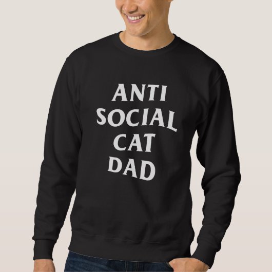Mannen antisociale kat vader introvert vader kat trui (Voorkant)