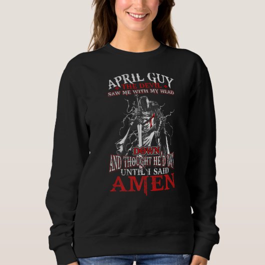 Mannen April Guy Devil zag me met mijn hoofd omlaa Trui (Voorkant)