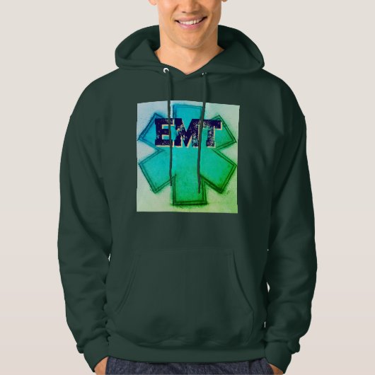Mannen Aqua EMT Hoodie (Voorkant)