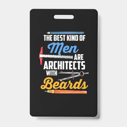 Mannen Architecten Met Baarden Badge (Voorzijde)
