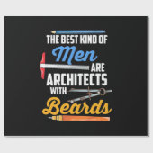 Mannen architecten met paden cadeaupapier (Vlak)