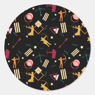 Mannen architectuur - Boys Bow n Arrow Abstracte k Ronde Sticker