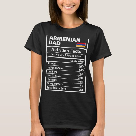 Mannen Armeense pap Nutrition Feit Vaderdag Nat T-shirt (Voorkant)