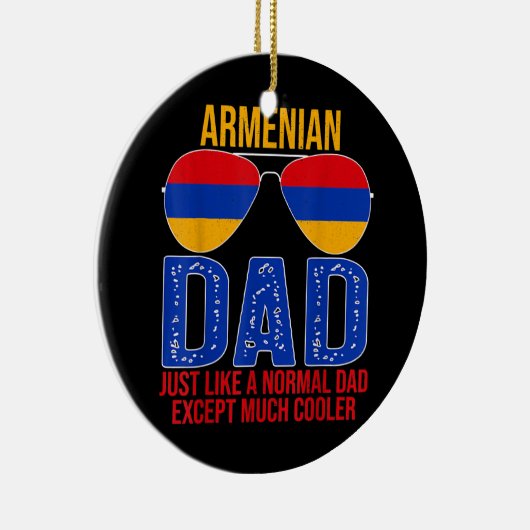 Mannen  Armeense vader Armeense vlag Zonnebrillen Keramisch Ornament (Rechts)