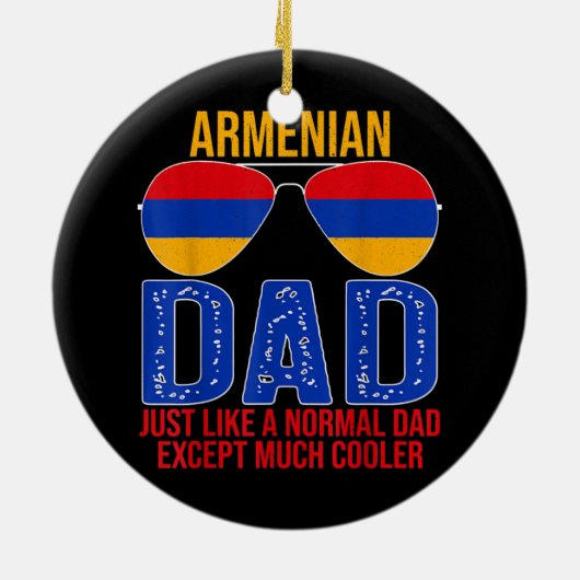 Mannen  Armeense vader Armeense vlag Zonnebrillen Keramisch Ornament (Achterkant)