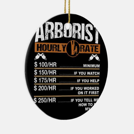 Mannen artiest Hourly Rate Tree Surgeon Logger Pap Keramisch Ornament (Rechts)