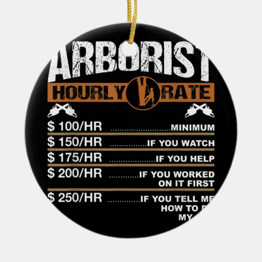 Mannen artiest Hourly Rate Tree Surgeon Logger Pap Keramisch Ornament (Voorkant)