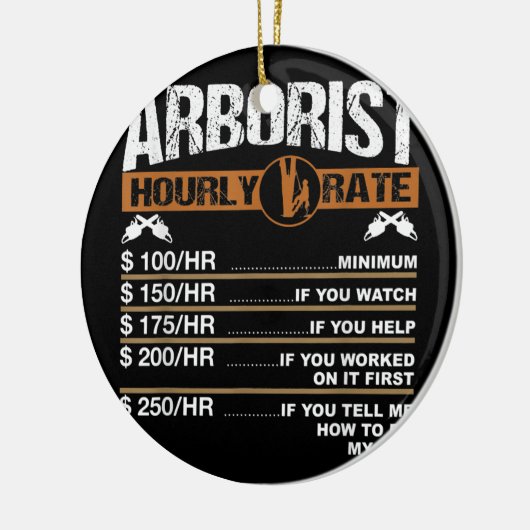 Mannen artiest Hourly Rate Tree Surgeon Logger Pap Keramisch Ornament (Links)