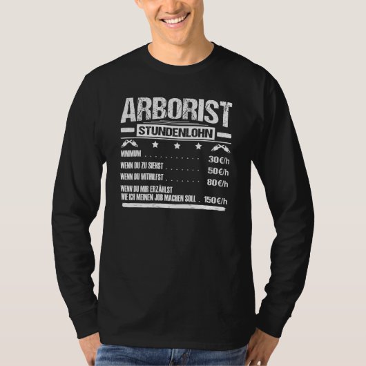 Mannen artiest Hourly Tree Care Forestry T-shirt (Voorkant)