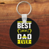 Mannen ASL Best Deaf Pap Ever Sign Language Deaf A Sleutelhanger (Voorkant)