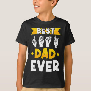 Mannen ASL Gebarentaal Doof Bewustzijn en Dove Pap T-shirt
