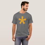 Mannen Asterisk T-Shirt (Donkergrijs met mosterd) (Voorkant volledig)