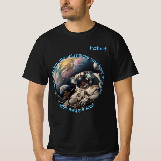 Mannen astronaut t-shirt (Voorkant)