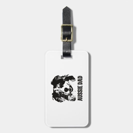 Mannen Aussie Pa - Australische Shepherd Dog Dad Bagagelabel (Voorkant verticaal)