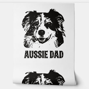 Mannen Aussie Pa - Australische Shepherd Dog Dad Behang