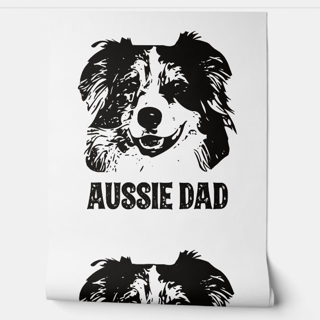 Mannen Aussie Pa - Australische Shepherd Dog Dad Behang (Afrollen)