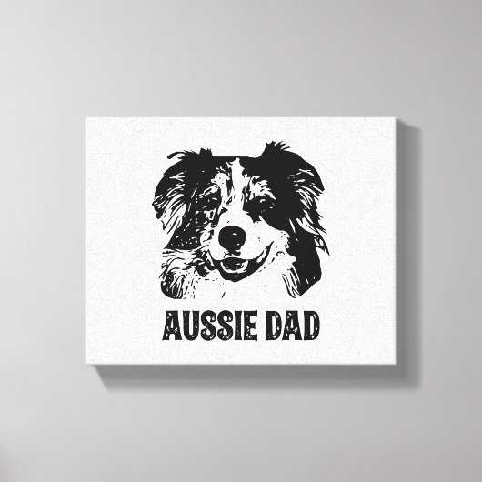 Mannen Aussie Pa - Australische Shepherd Dog Dad Canvas Afdruk (Voorkant)