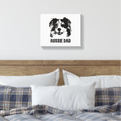 Mannen Aussie Pa - Australische Shepherd Dog Dad Canvas Afdruk (Insitu (Slaapkamer))