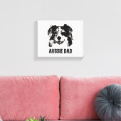 Mannen Aussie Pa - Australische Shepherd Dog Dad Canvas Afdruk (Insitu (Woonkamer))