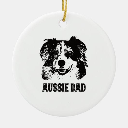 Mannen Aussie Pa - Australische Shepherd Dog Dad Keramisch Ornament (Voorkant)