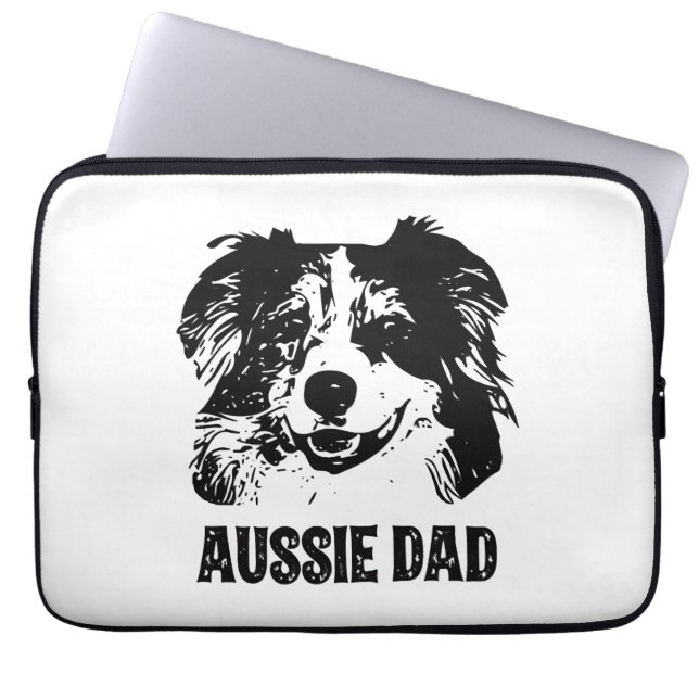Mannen Aussie Pa - Australische Shepherd Dog Dad Laptop Sleeve (Voorkant)