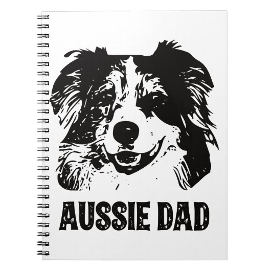 Mannen Aussie Pa - Australische Shepherd Dog Dad Notitieboek (Voorkant)