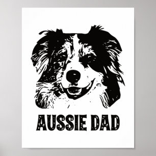 Mannen Aussie Pa - Australische Shepherd Dog Dad Poster