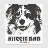 Mannen Aussie Pa - Australische Shepherd Dog Dad Sticker (Vel)