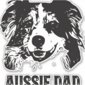Mannen Aussie Pa - Australische Shepherd Dog Dad Sticker (Voorkant)