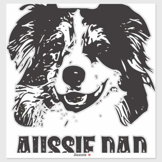 Mannen Aussie Pa - Australische Shepherd Dog Dad Sticker (Vel)