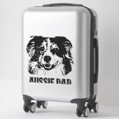 Mannen Aussie Pa - Australische Shepherd Dog Dad Sticker (Koffer)
