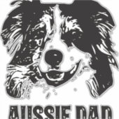 Mannen Aussie Pa - Australische Shepherd Dog Dad Sticker (Voorkant)