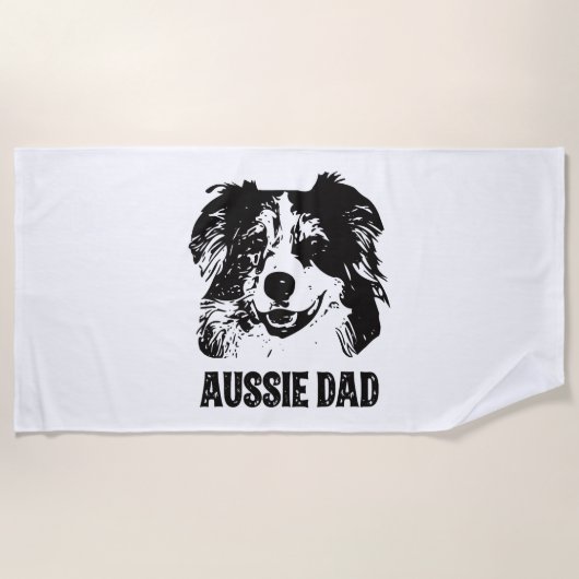 Mannen Aussie Pa - Australische Shepherd Dog Dad Strandlaken (Voorkant)