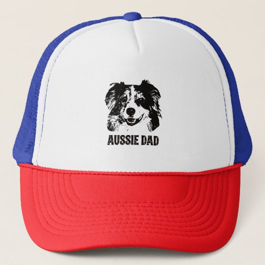 Mannen Aussie Pa - Australische Shepherd Dog Dad Trucker Pet (Voorkant)