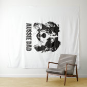 Mannen Aussie Pa - Australische Shepherd Dog Dad Wandkleed (In Situ (horizontaal))