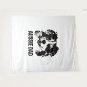 Mannen Aussie Pa - Australische Shepherd Dog Dad Wandkleed (Voorkant (horizontaal))