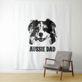 Mannen Aussie Pa - Australische Shepherd Dog Dad Wandkleed (In situ)