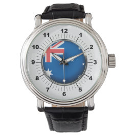 Mannen Australië vlag  lederen horloge