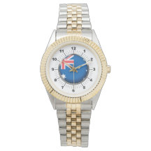 Mannen Australië vlag Two-Tone armband horloge