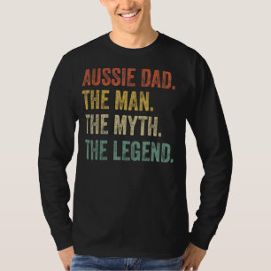 Mannen Australische Herder Aussie Pap De Man Mythe T-shirt