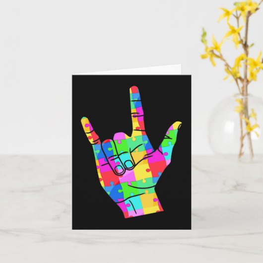 Mannen Autisme Bewustzijn Gebarentaal Geschenken A Kaart (Gele Bloem)