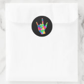 Mannen Autisme Bewustzijn Gebarentaal Geschenken A Ronde Sticker (Tas)