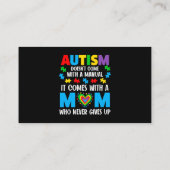 Mannen autisme komt niet met een handmatige moeder visitekaartje (Achterkant)