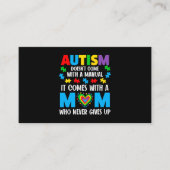 Mannen autisme komt niet met een handmatige moeder visitekaartje (Voorkant)