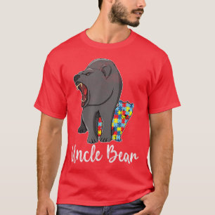 Mannen autisme Oom Beer steun Autististisch Oom Be T-shirt
