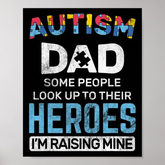 Mannen autisme Pap Autism Awareness Autistic Spect Poster (Voorkant)