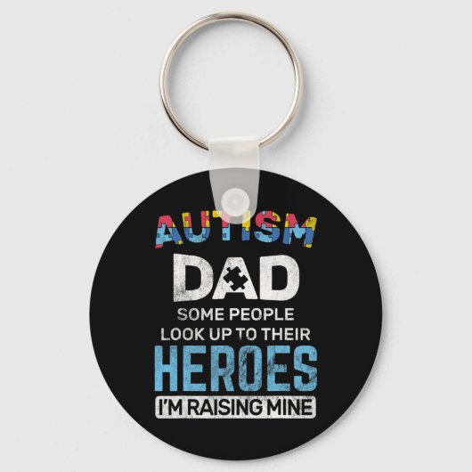 Mannen autisme Pap Autism Awareness Autistic Spect Sleutelhanger (Voorkant)
